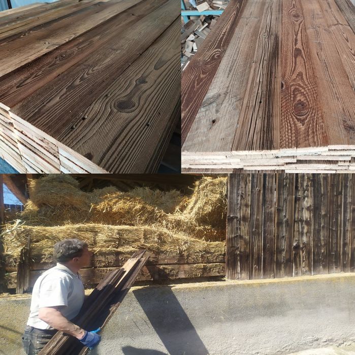 Stare deski drewno z odzysku z rozbiórki stodoły nie postarzane loft