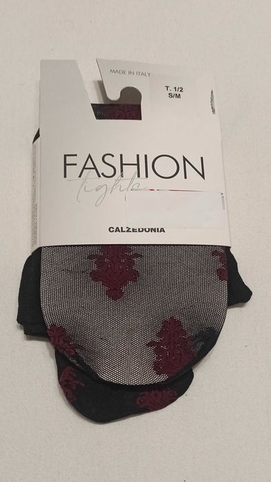 Rajstopy Calzedonia Cienkie z barokowym kwiatowym wzorem