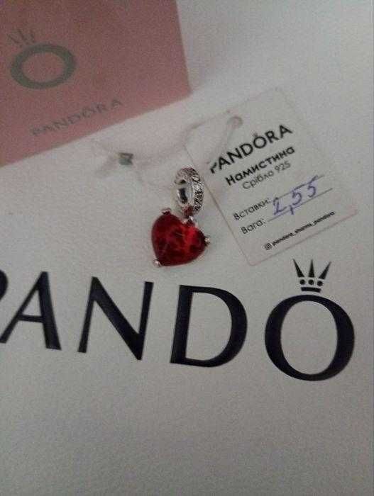 Шарм Pandora Disney Mickey & Minnie Mouse Kiss Murano Glass