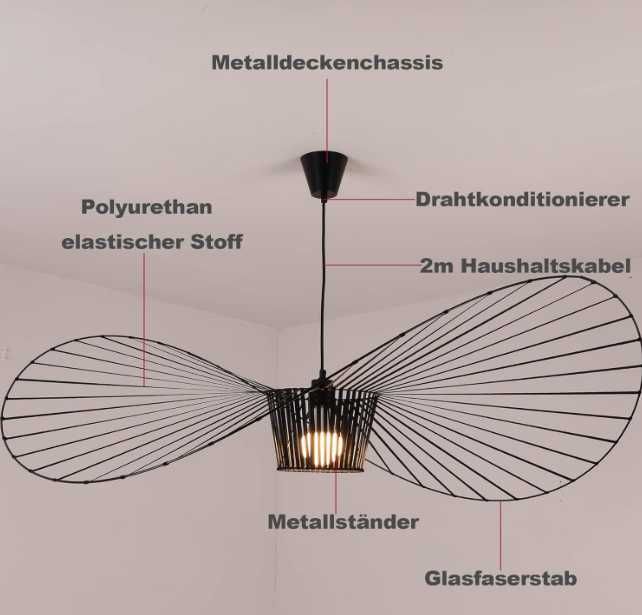 Lampa wisząca typu kapelusz kolor czarny