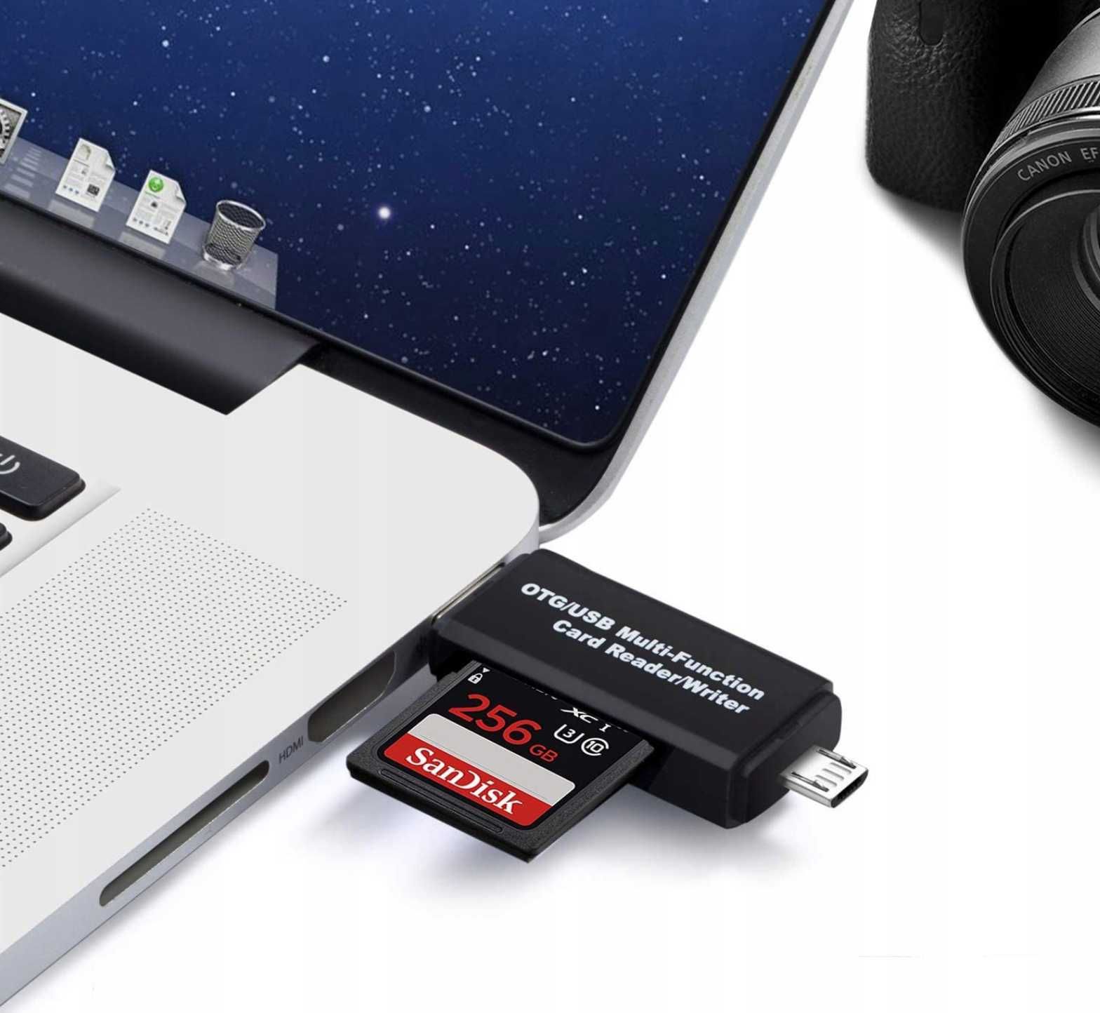 Czytnik Kart Pamięci SD 5w1 Pendrive Micro USB-C OTG Adapter MicroSD