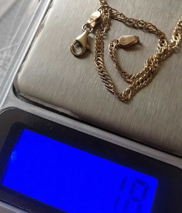 Złota 585 14ct 1,8 Gr bransoletka singapur złoto żółte