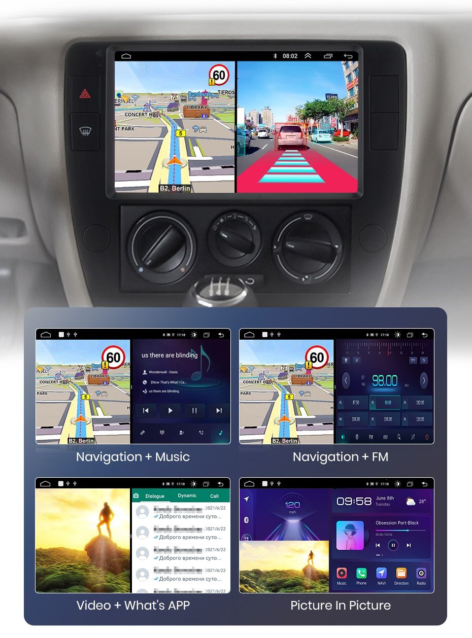 Rádio 9" android Volkswagen Passat B5 CARPLAY WIFI GPS 2/32GB Novo