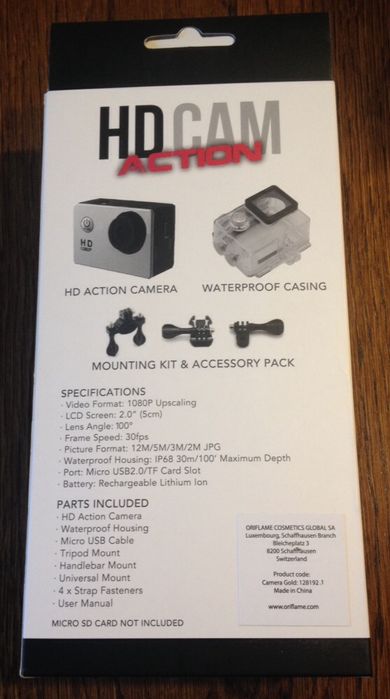 Wodoodporna kamera sportowa HD 1080p Cam Action
