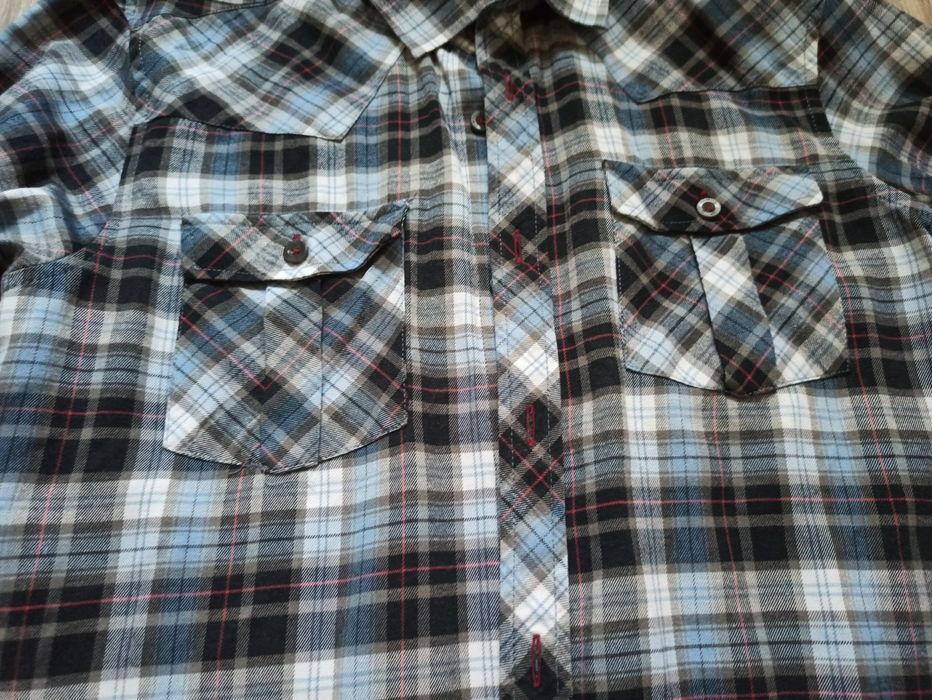 Koszula niebieska męska kratka Remus M