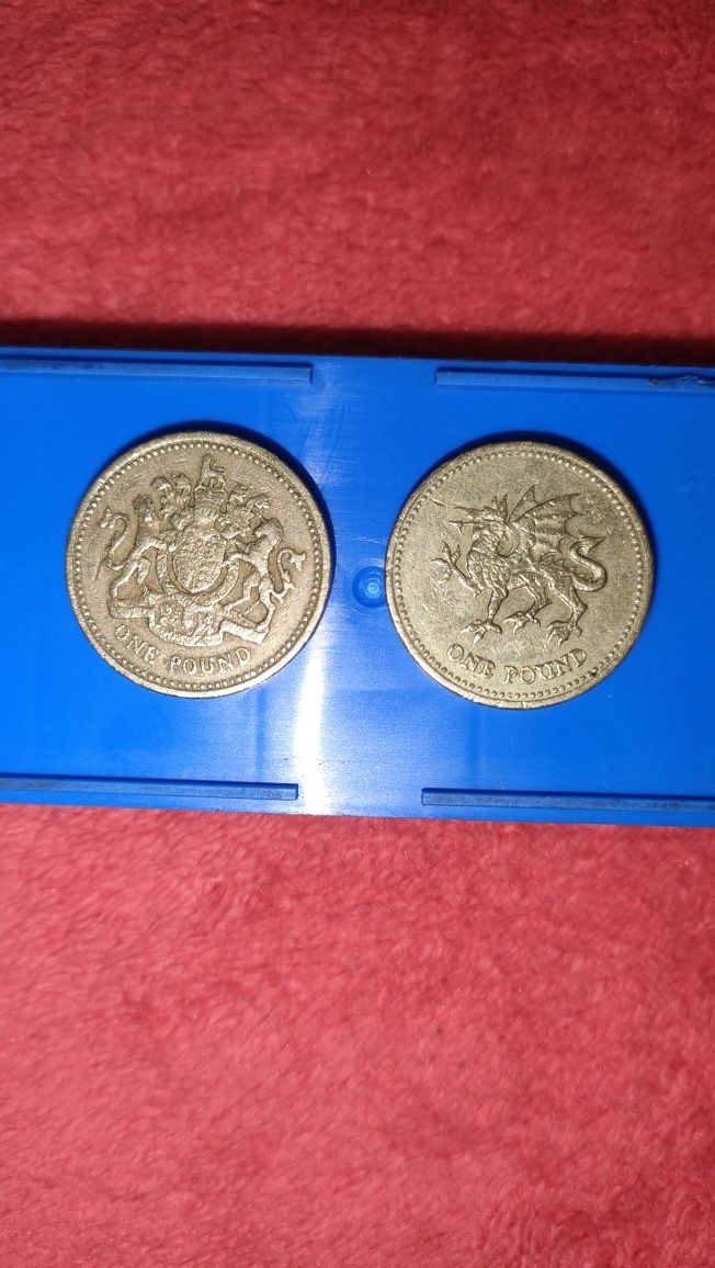 2 New pence , One Pound zestaw starych monet