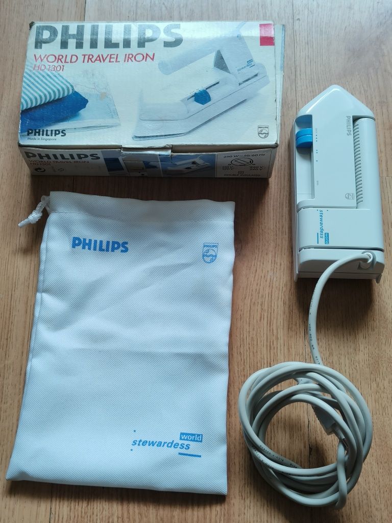 Małe Żelazko Turystyczne Philips World Travel Iron HD 1301 PRL Vintage