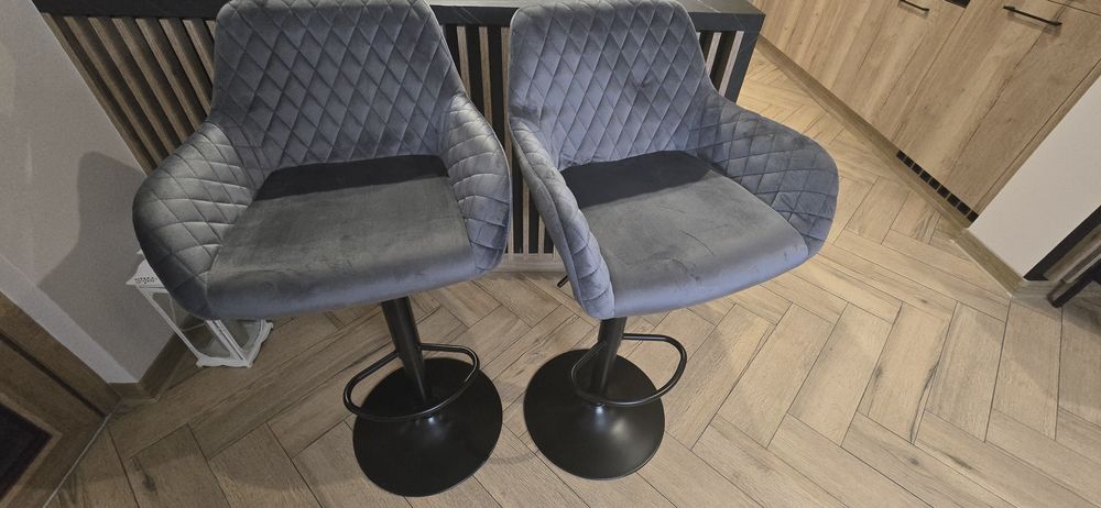 Hokery welurowe stołki barowe z oparciem glamur hoker stołek krzesło