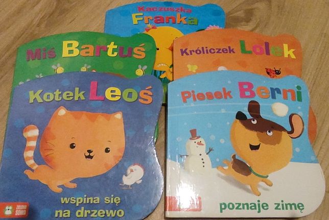 Książeczki dla dzieci miś kotek piesek króliczek kaczuszka