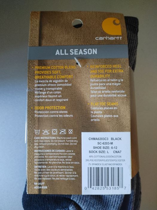 Премiальнi всесезоннi чоловiчi шкарпетки Carhartt розмiр L з 40 по 45