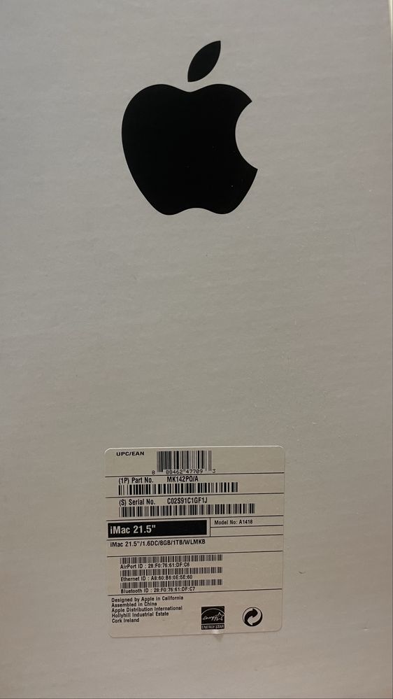 iMac 21.5” (2017) em excelente estado - com teclado, rato e cabo.