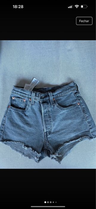 Calçoes ganga cinzentos Levis