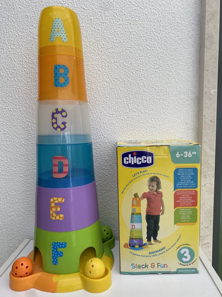 Stack & Fun Brinquedo educativo Chicco Torre + Puzzle + Bolas