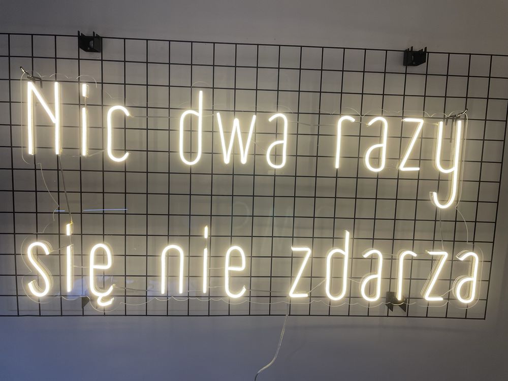Napis LED - Nic dwa razy sie nie zdarza neon ślubny