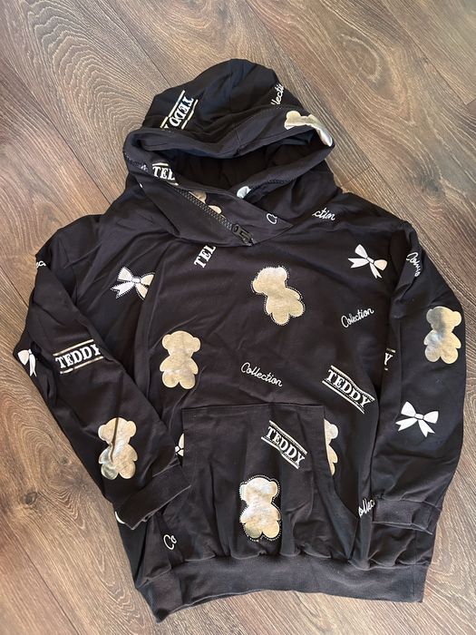 Bawełniana czarna bluza z kapturem teddy collection r. S-M uniwersalny