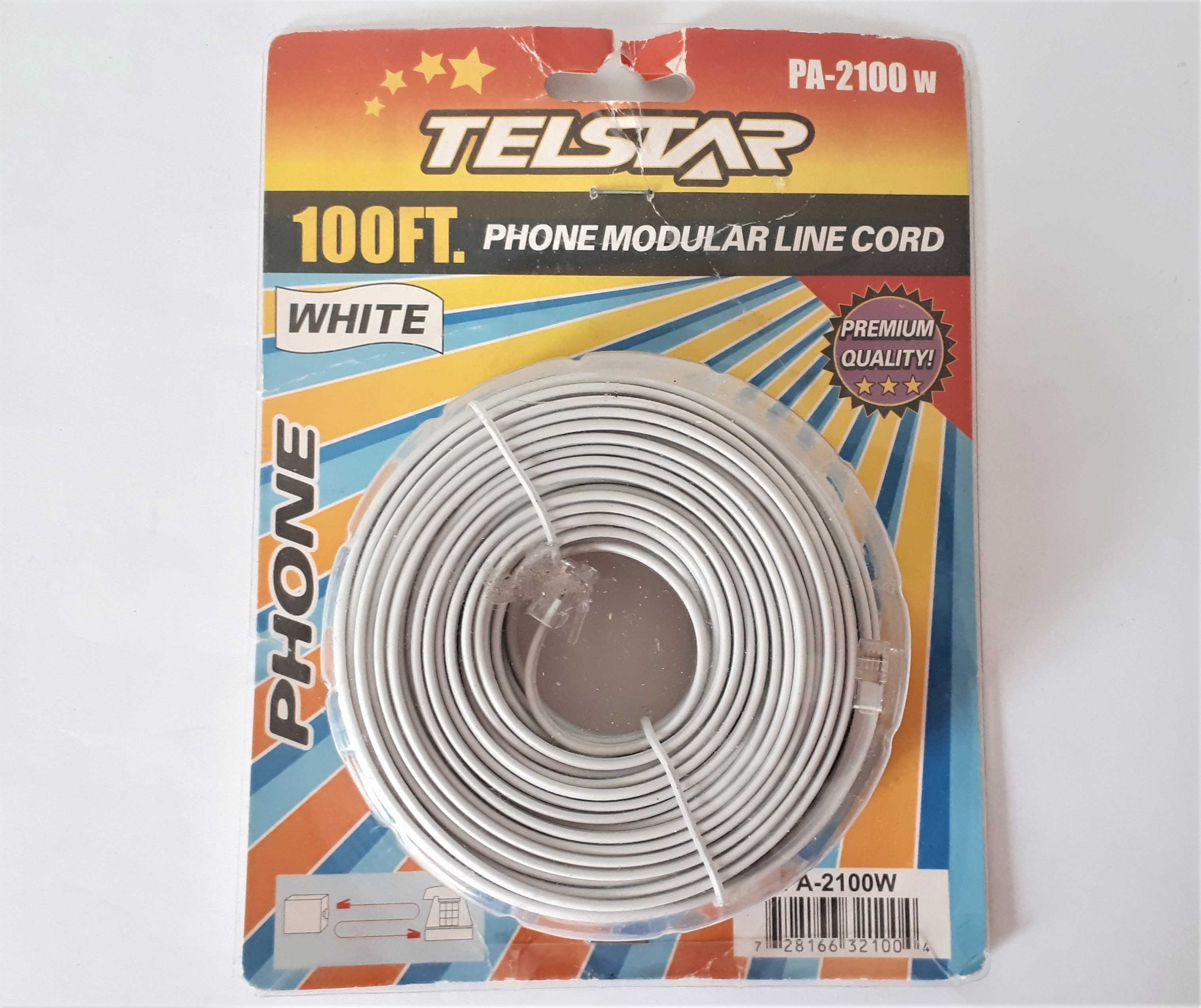 nowy kabel telefoniczny 30 m biały