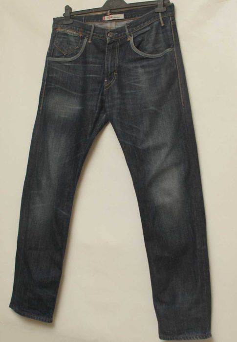 Levis 504 34 32 джинсы из хлопка, заводской фейд