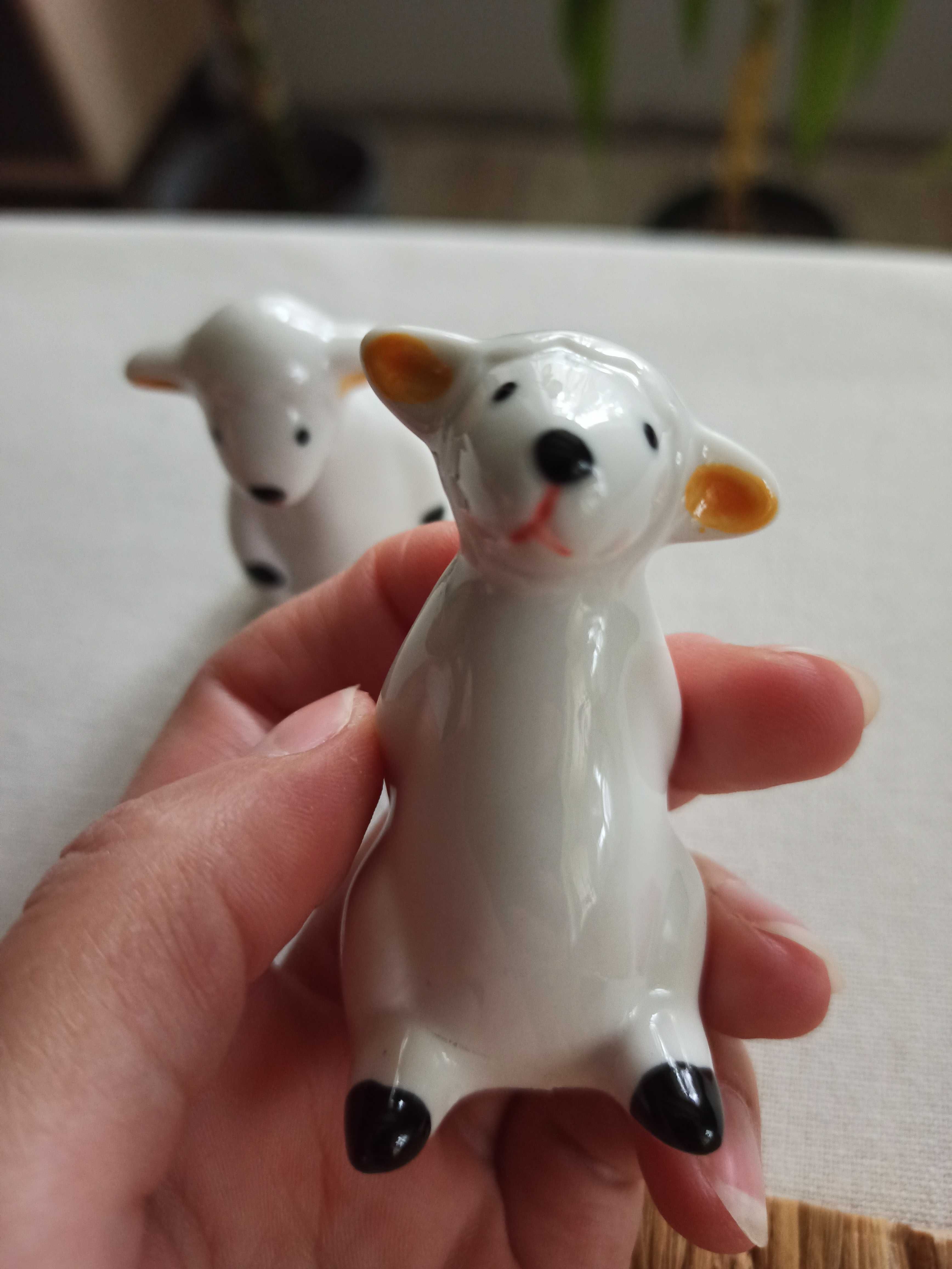Owieczki owce ceramika figurka dekoracja Wielkanoc komplet
