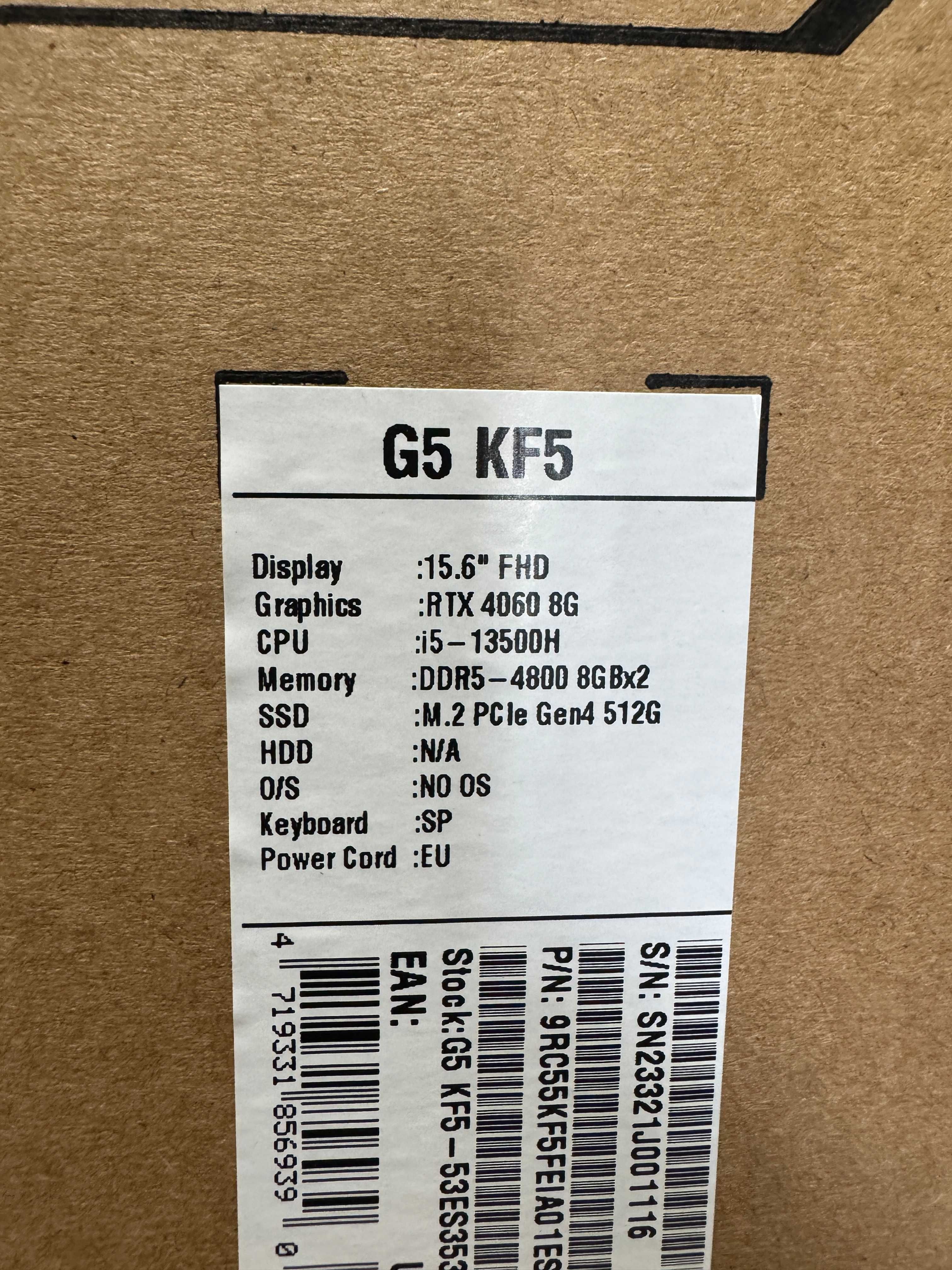 Gigabyte G5 KF5 i5-13500H RTX 4060 8G 512Gb
