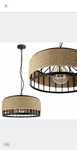 LAMPA WISZĄCA jutowa konopny sznur boho retro 40cm Żyrandol rustykalny
