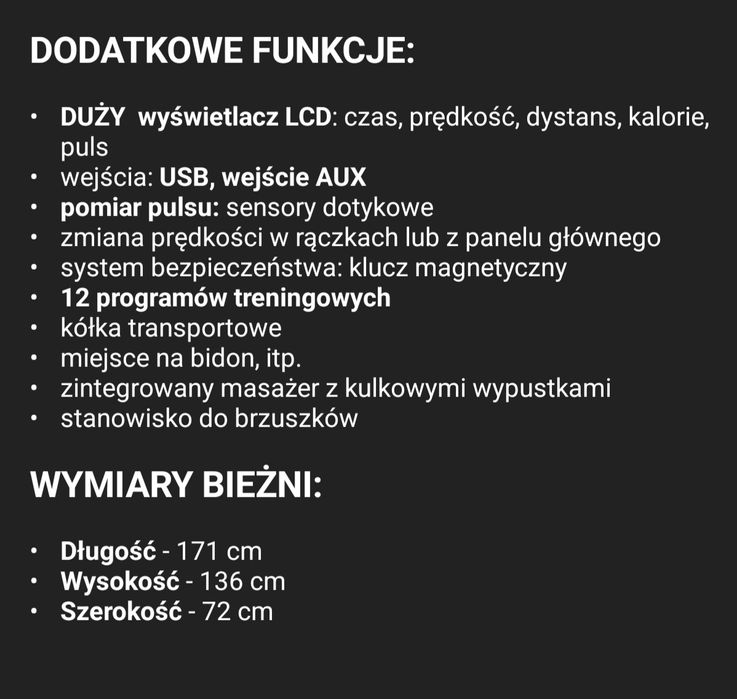 Bieżnia elektryczna VIGO