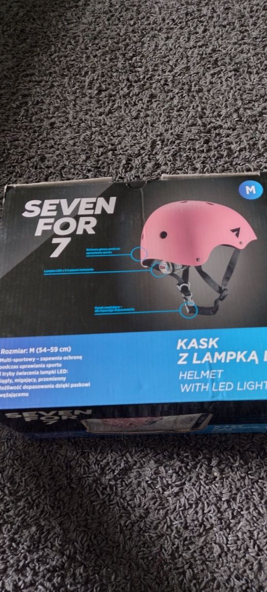 Kask multi sportowy z lampą LED M