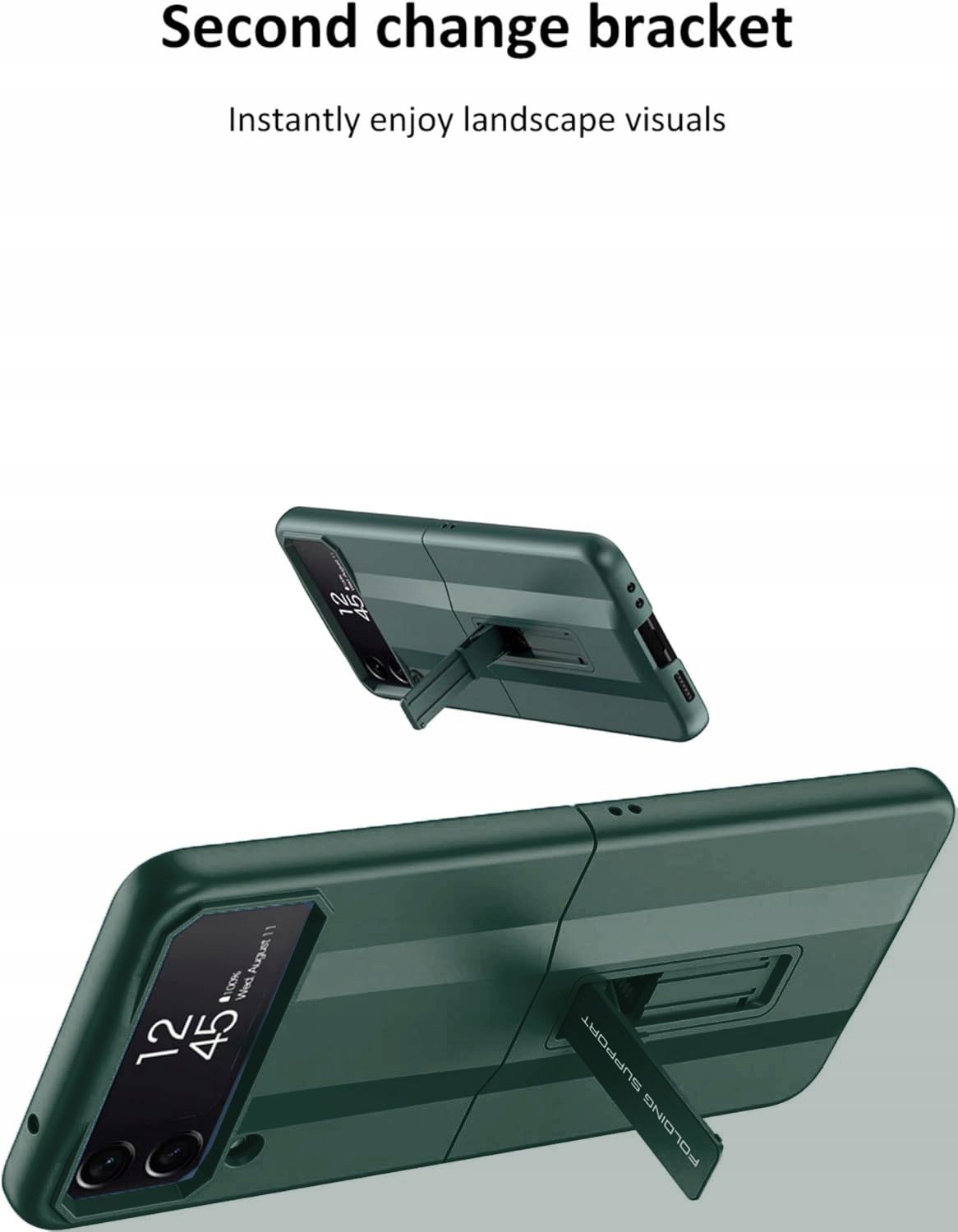 Etui z Zawiasem i Podstawką do Samsung Galaxy Z Flip 4 5G zielone