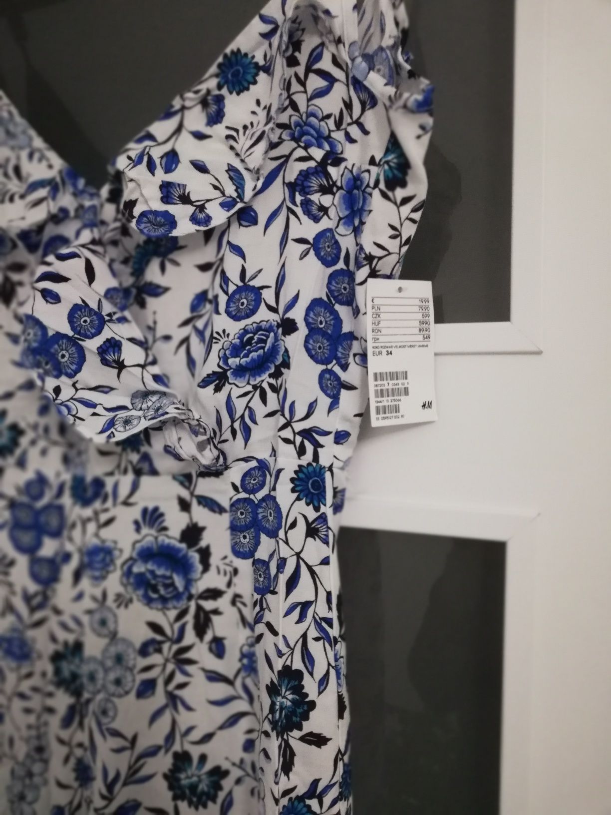 Kombinezon kuloty kwiaty falbany H&M 34 xs nowy