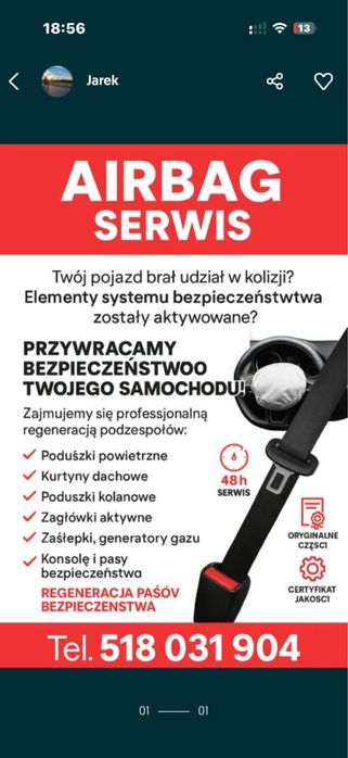 Airbag Serwis Siedlce  – pasy i poduszki jak nowe