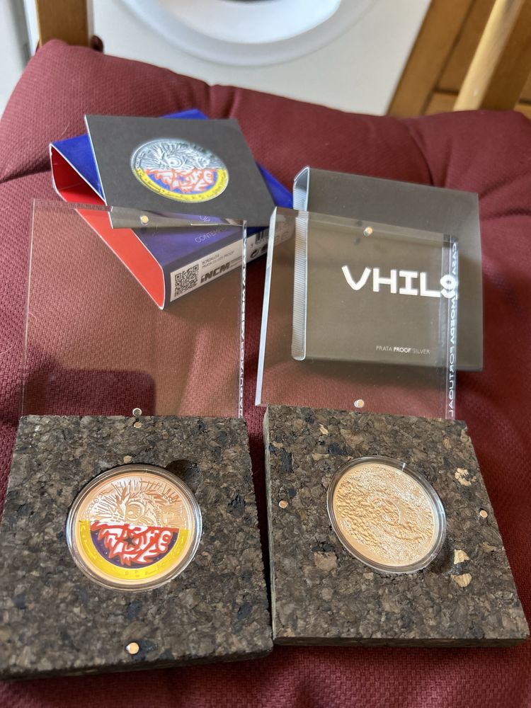 Conjunto de 2 moedas Prata Proff Vhils & Bordalo II