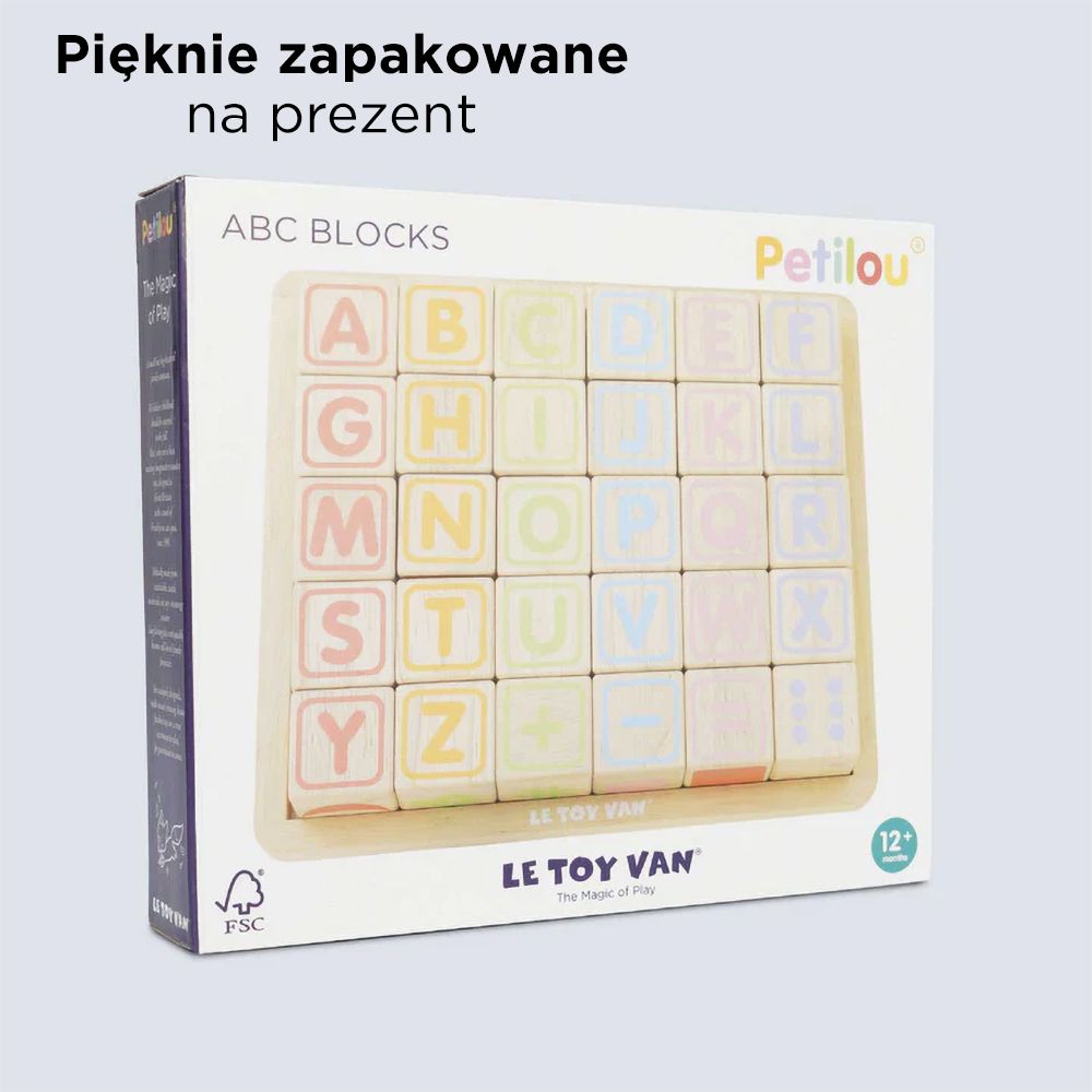 Drewniane klocki ABC zabawka edukacyjna, nauka liter Le Toy Van