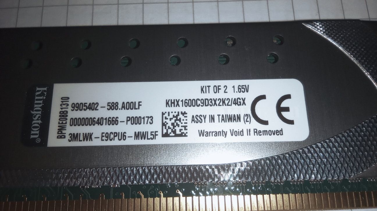 Pamięć HyperX DDR3, 4 GB, 1600MHz, CL9 (KHX1600C9D3X2K2/4GX)