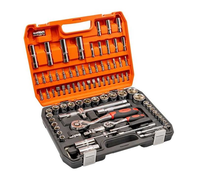 Zestaw 94 częściowy kluczy nasadowych 1/4″ i 1/2″ GROSLEY