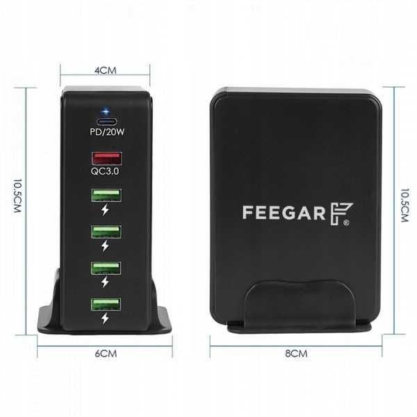 Ładowarka sieciowa Feegar Tower 6xUSB USB-C PD 86W