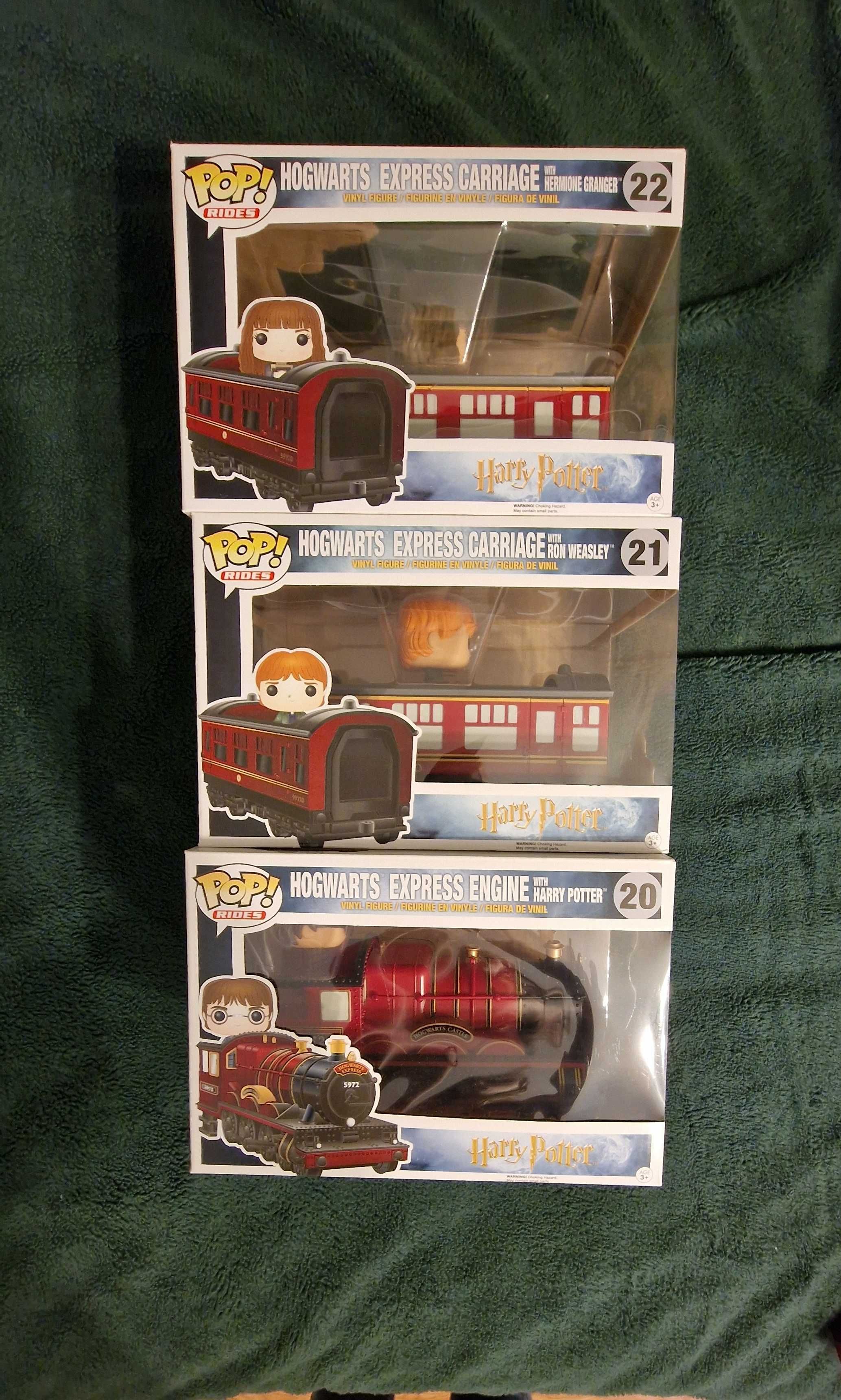 Funko Pop Harry Potter #20 #21 Ron #22 Hermione with Hogwarts Express