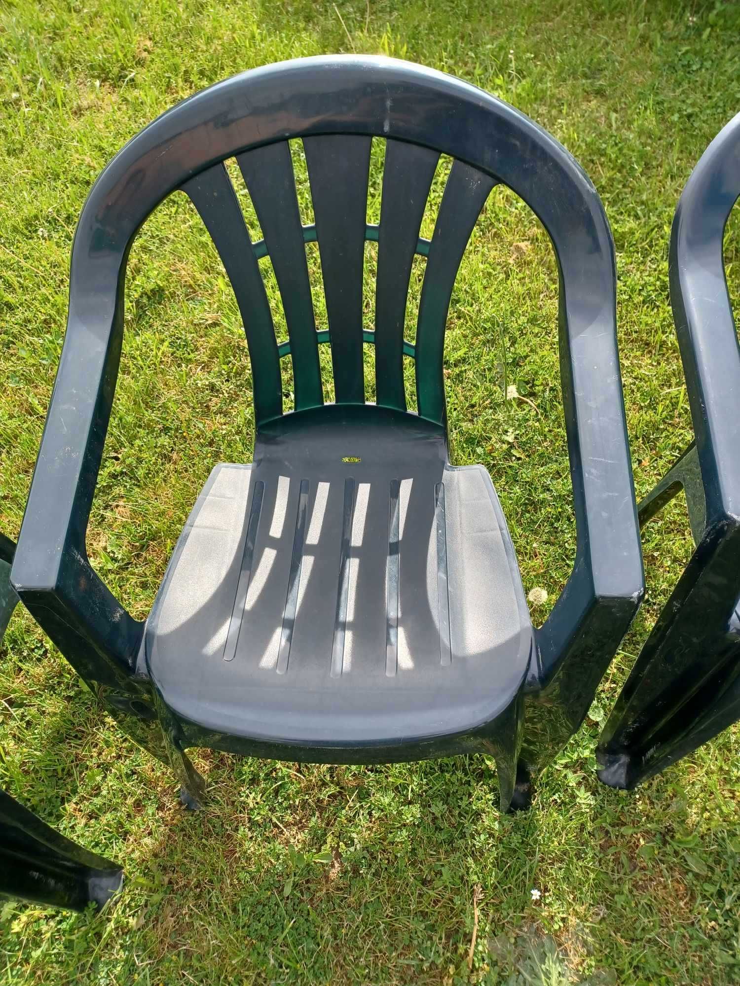 Krzesła ogrodowe plastikowe 4 sztuki zielone