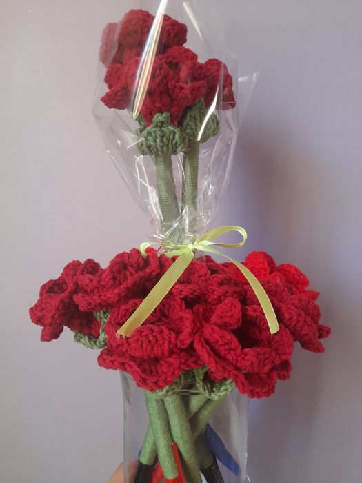 Kwiatki na szydełku