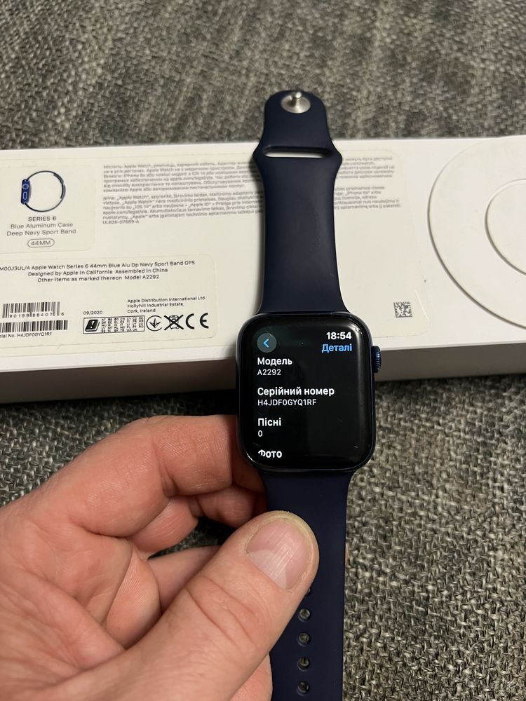 Apple Watch Series 6 44mm Blue Alu Dp Navy Sport Band GPS