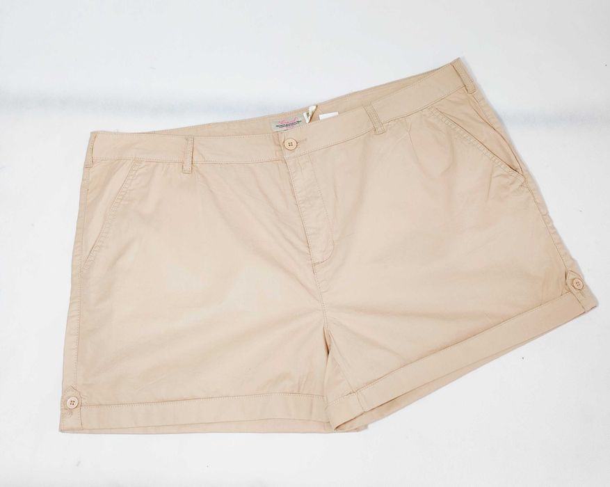 Spodenki damskie materiałowe beżowe z mankietami ELLOS 52 SKD0011