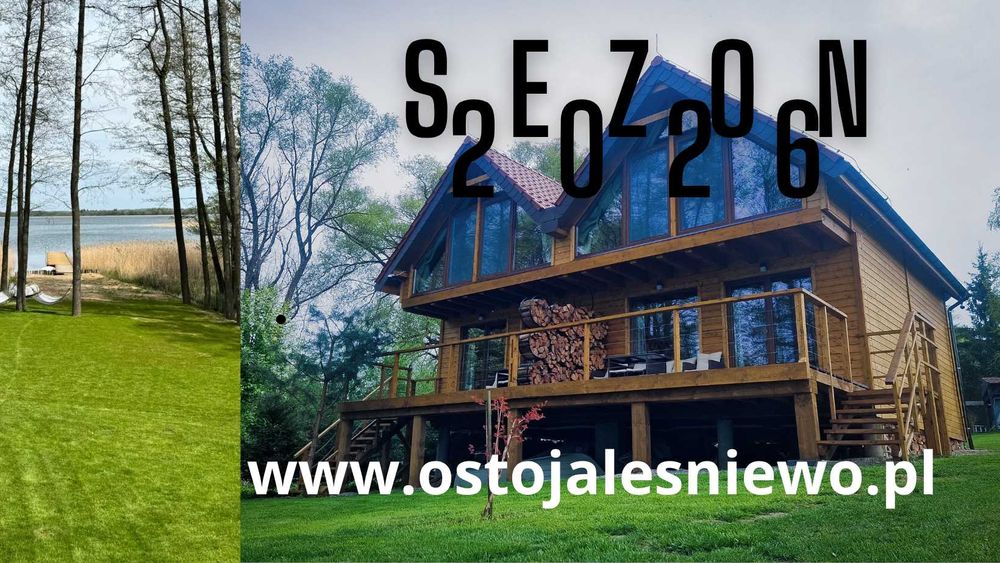 Domek nad jeziorem z linią brzegową Mazury 2026