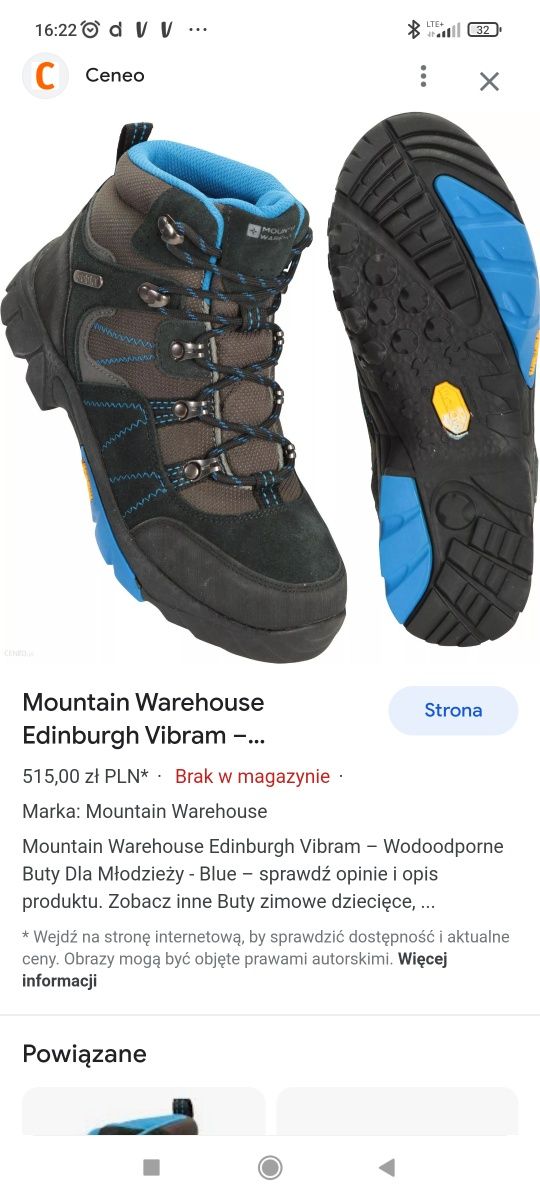 Buty Mountain Warehouse 33 młodzieżowe dziecięce