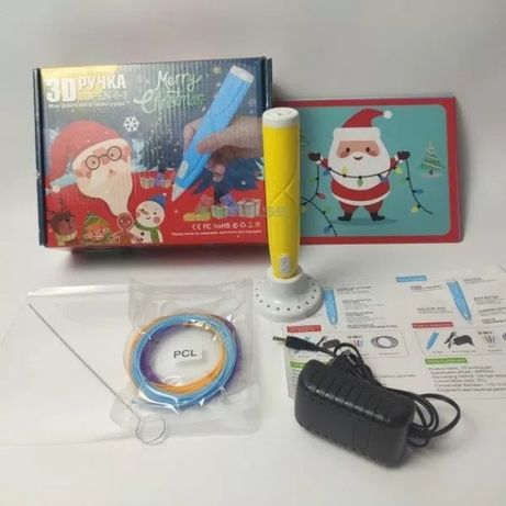 Детская 3D Ручка для рисования с эко пластиком 3Д 3D-6-3 набор