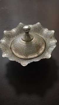 Винтажная турецкая серебряная чаша aksahin с декоративным тиснением