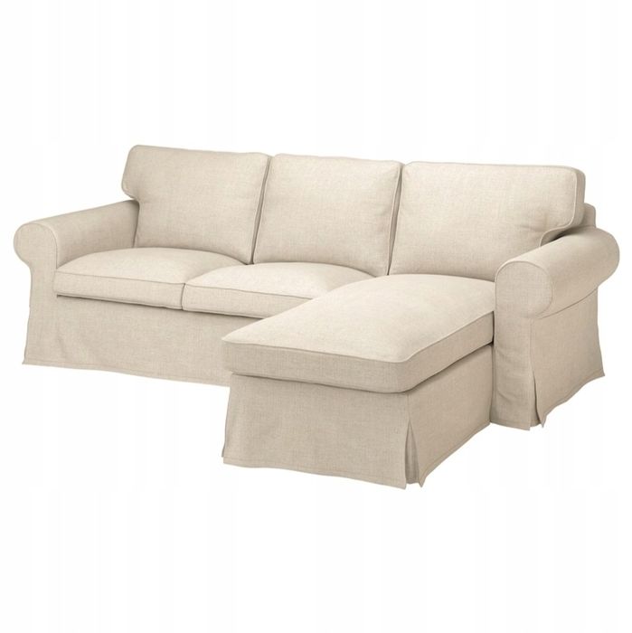 IKEA EKTORP Sofa 3-osobowa z szezlongiem jasnobeżowy