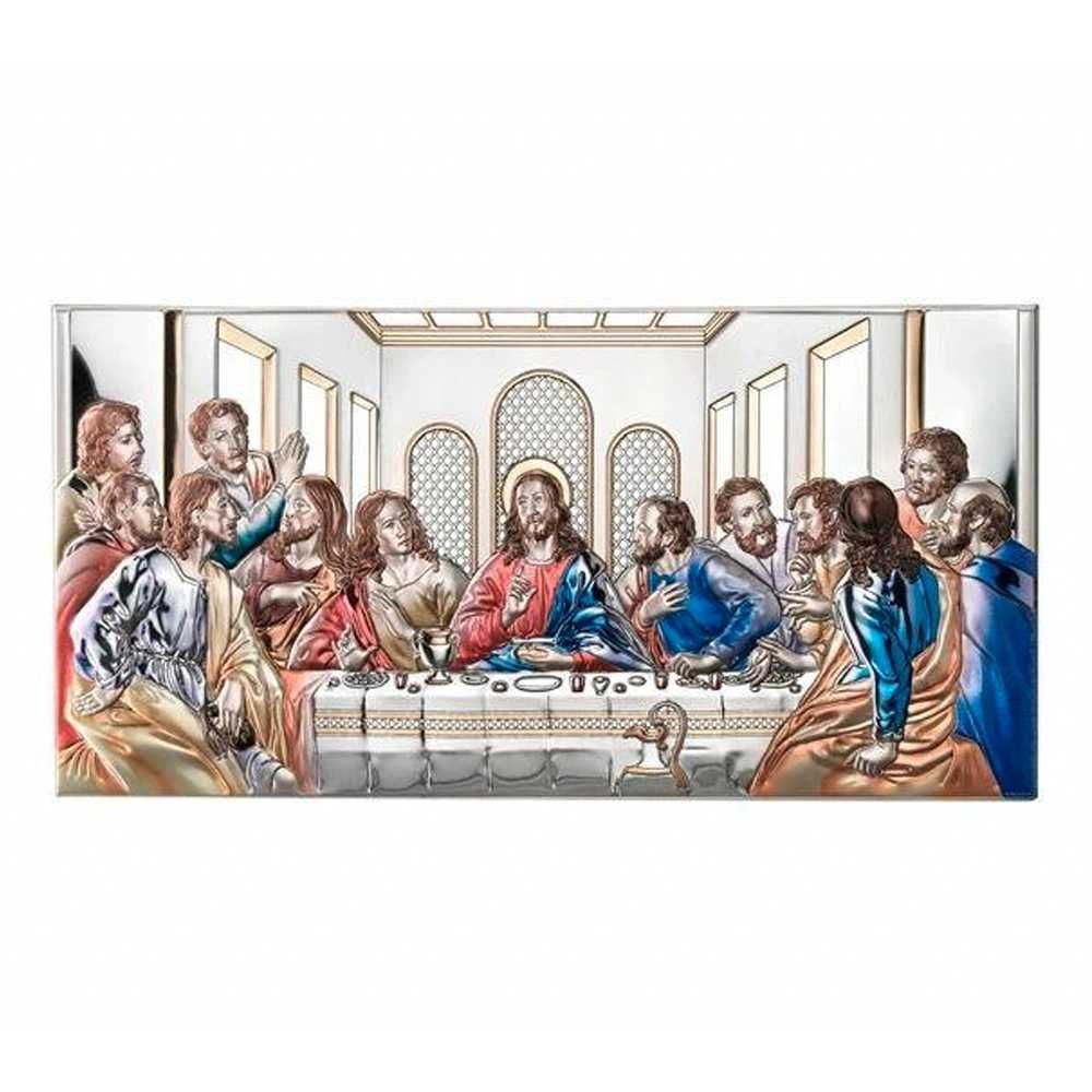 Срібна ікона Тайна вечеря (50 x 24,5 см) Valenti 81237 7L COL