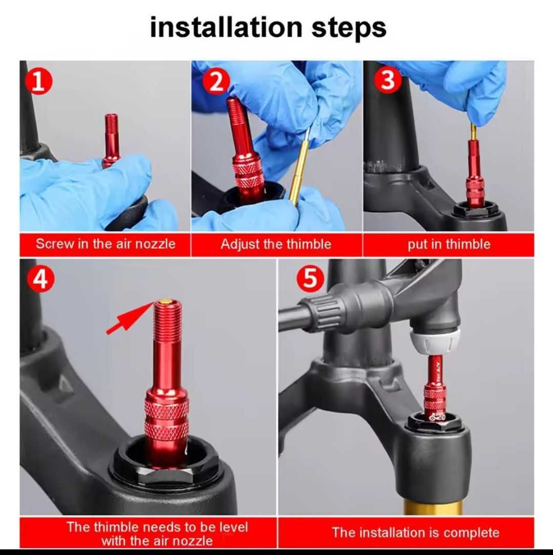 Adaptador inflator ar suspensão garfo dianteiro bicicleta