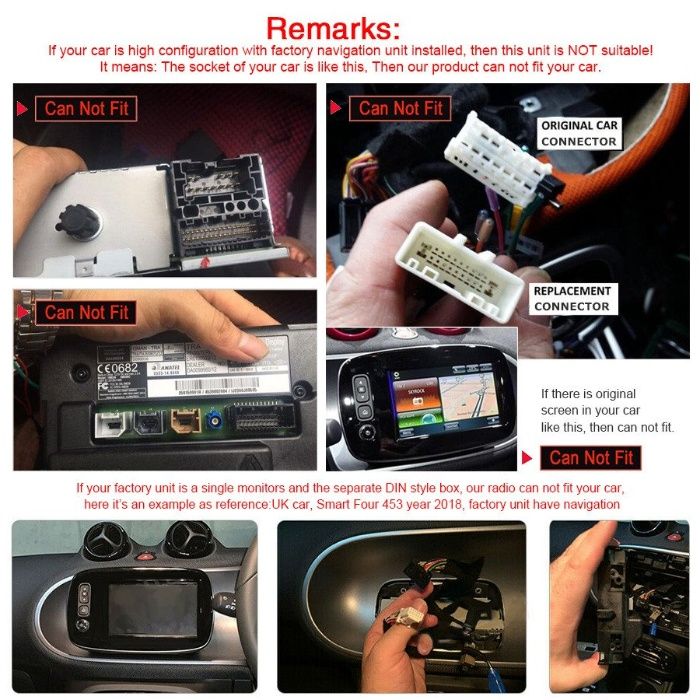 Auto-rádio 2 din android 14 p/ Smart e Renault Dacia Duster