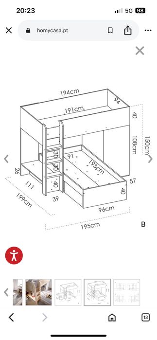 Beliche com muita arrumacão