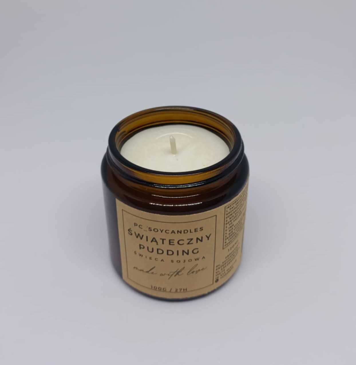 Świeca Sojowa Zapachowa Świąteczny Pudding 120ml 27h