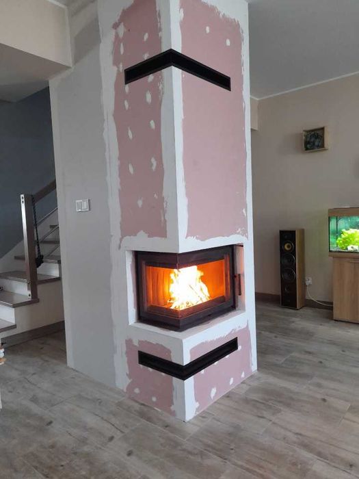 Kominek nowoczesny 2-szybowy (z szybą narożną prawą lub lewą) KRAKÓW